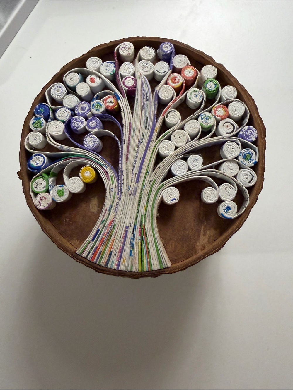 Handmade Multicolor Tree Jewelry Organizer Tray - Decorative Dresser Catchall